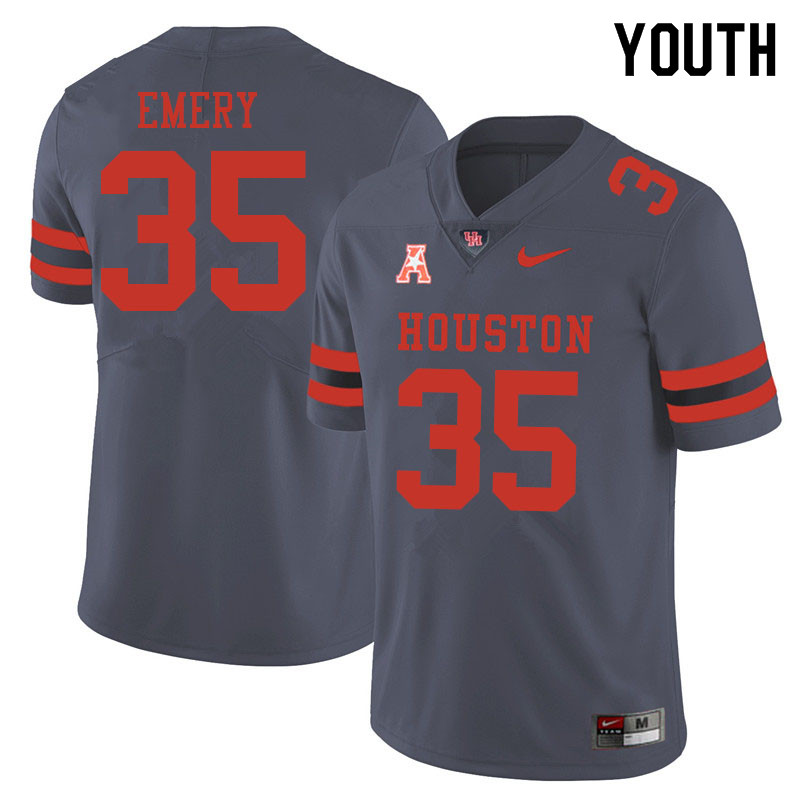 Youth #35 Jalen Emery Houston Cougars College Football Jerseys Sale-Gray - Click Image to Close